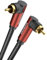 SOUNDFAM Cable de Subwoofer de 90°, Cable RCA en Ángulo Recto, Cable Coaxial de Audio Digital RCA (Rojo, 3m)