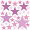 PREMYO 32 Sterne Wandsticker Kinderzimmer Mädchen Jungen - Wandtattoo - Wandaufkleber Selbstklebend Pastell Rosa