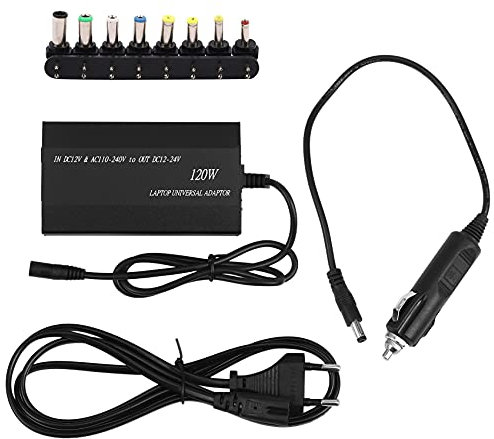 YUMIN Adaptador PortáTil MultifuncióN Cargador Universal 120W PortáTil Coche Cargador de DC PortáTil Adaptador de AC Potencia Enchufe de la UE