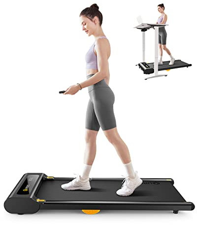 UREVO Laufband, Walking pad mit doppelter Stoßdämpfung, laufband für zuhause mit Fernbedienung und LED-Anzeige, Ultra Schlanker laufband Schreibtisch mit großem Laufbereich für Zuhause/Büro