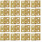 BABESA Cabinet Butt Hinge,Folding Door Hinges,20pcs Mini Metal Hinge Golden for 1/12 House Miniature Cabinet Furniture Brass Hinge Dollhouse Miniature Cabinet Closet