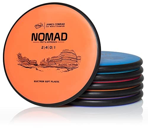 MVP Disc Sports Electron Nomad (Soft) James Conrad Edition Disc Golf Putter 6er-Pack (verschiedene Gewichte/Farben können variieren)