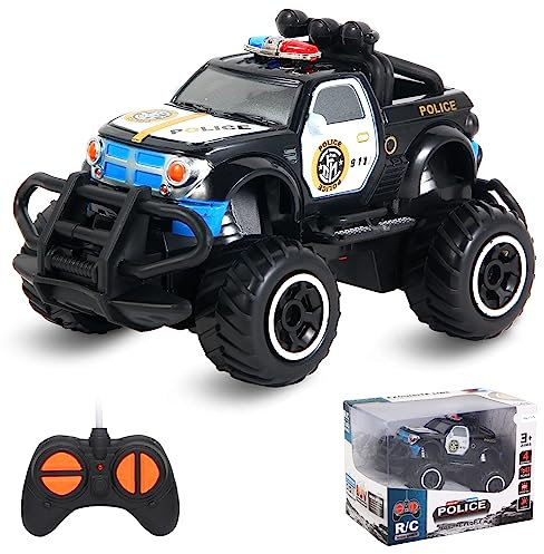 Pup Go Mini Remote Control Police Car Toy for Kids Age 3-7, Perfect Christmas and Birthday Gift for Boys and Girls, Fast Off-Road RC Vehicle, Enhances Motor Skills and Coordination 3 4 5 6 Year Old
