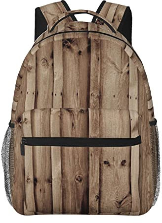 TORONG Hölzerne Korn-große kapazitätsstudenten-schultasche USB-Ladeanschluss bequemes langlebiges Gut für Reisende Pendler, Schwarz , Einheitsgröße