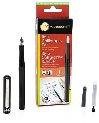 MANUSCRIPT Italic Calligraphy Pen Set - Medium - Right Handed - Perfect for Italic Handwriting & Calligraphy
