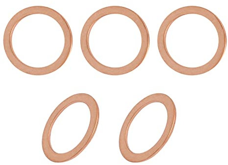 DTGN 20mmx27mmx1mm(IDxLxOD) Plat Cuivre Étanchéité Rondelles - 5Paquet - Bien pour Industriel Machines M20 Vis - Cuivre Plat Anneau Joint