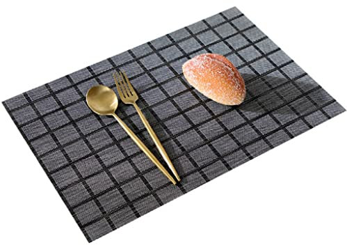 4pcs / lot 45x30cm Napperon de Style Japonais Treillis Repas Assiette Bol Pad sous-Verres Tapis de Table pour Table à Manger (Color : A) HGCHH