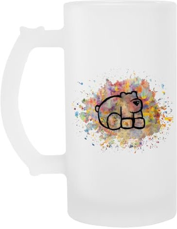 Suzetee Oso de arteterapia Vaso De Cerveza Transparente Con Asa Para Beber