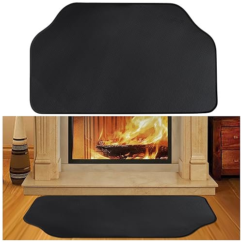 LIFEJXWEN Alfombra de chimenea,resistente al fuego,alfombra resistente al fuego de fibra de vidrio con 2 espesores,alfombra de protección contra las brasas internas,base ignífuga para estufa(102x
