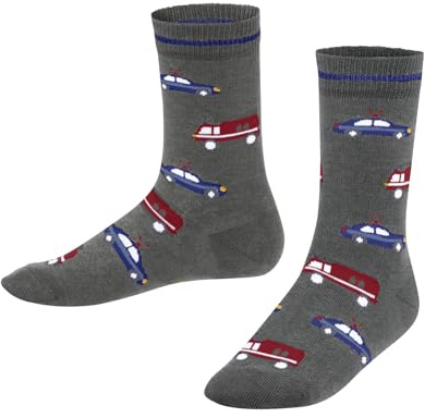 FALKE Unisex Kinder Police and Fire Cars Socken Baumwolle atmungsaktiv