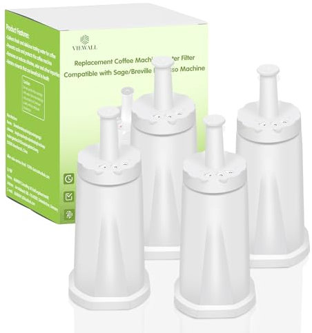 VIEWALL 4er Ersatz Wasserfilter für Kaffeemaschinen,Water Filter für Sage Barista Express Pro,Kompatibel mit Barista Pro Wasserfilter SES878/SES500/SES810/SES875/SES880/SES920/SES980/SES990/BES008