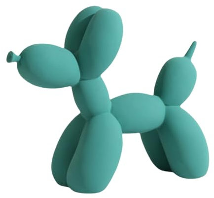 YOYUMI Scultura Cane Palloncino Statue Ornamenti Decorativi in Resina Adatto per decorare soggiorni camere da letto e uffici Verde Scuro 8.7Inch