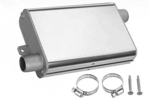Inscrip Abgasschlauch Schalldämpfer, 24mm AbgasschalldäMpfer für Parkheizung Schalldämpfer Set, Universeller Parkheizung Abgasschalldämpfer,Für Eberspacher/Webasto Diesel Luft Standheizung (Silber S)