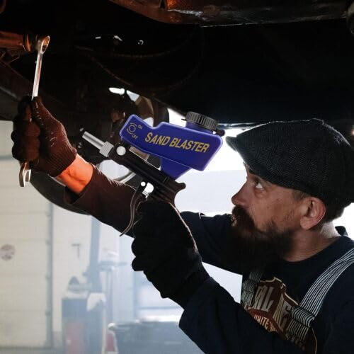 Gravity Feed Sandblaster Air Sandblasting Tool Compressor Handheld 90PSI Sand Blaster Shot Media Blasting for Spraying Remove Paint Stains Rust Spot