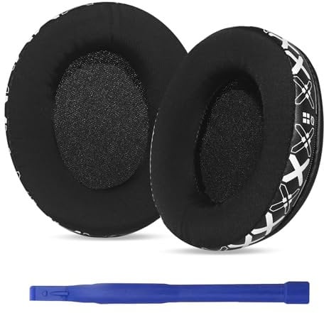 HyperX Cloud 2 Earpad Ice Silk Cloud Alpha Ear Pad, Upgrade Protein Leather Ear Cushion Replacement for HyperX Cloud Stinger/Cloud Flight/CloudX/Cloud II/Cloud III/Cloud Core/Mix Headset(White Print)