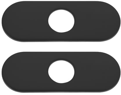 Briny River 2 Stück Wasserhahn-Lochabdeckung für Küchenspüle 304 Edelstahl Dekorative Abdeckung Wasserhahn-Deck für 1- Oder 3-Loch-Küche 160 X 35 X 6 Mm Schwarz