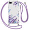 Ciciber Ttusy Handykette Hülle für iPhone 7 Plus /8 Plus mit Band, Stoßfest Durchsichtig Muster Blumen Case Weiches Silikon Schutzhülle mit Kordel zum Umhängen Necklace HandyHülle, 01