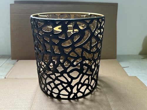 Abat-jour en métal sculpté noir pour suspensions, lustres et lampadaires