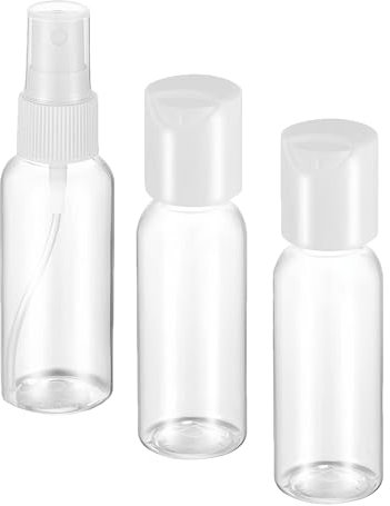 1ABOVE 3pack 80ml Clear Plastic Travel Bottle Set, Strong & Durable BPA Free Leak Proof Bottles for Toiletries