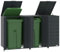 Emmtore Mülltonnenbox 3er Tonnen, Kapazität bis 240L, Aus witterungsbeständig pulverbeschichtetem Stahl mit Automatikdecke, Tonnenhaus, Garten Müllbox,Anthrazit,3 * 240 L