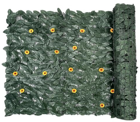 Clôture Feuilles Lierre, Haie Artificielle, Clôture en Feuillage Artificielle, Brise Vue Jardin Décoration, ÉcranJardinExterieur pour Balcon,Terrasse, JardinVert