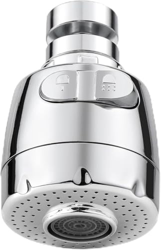 Aeratore Rubinetto Cucina Girevole 360° - Rompigetto Compatibilità Universale 2-3 Modalità Flusso, Anti Schizzo e Risparmio Idrico, filtro acqua rubinetto Bagno Cucina (2 GETTI)