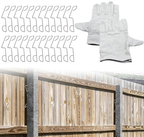 MEOAlBkey Fence Panel Clips and Wedges, 25PCS Heavy-Duty Stainless Steel for Panel and Post Stabilization, No-Tool Installation for Wooden/Vinyl Fences in Garden Patio & Backyard