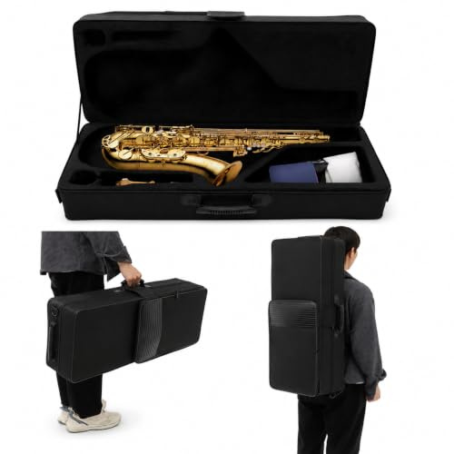 YNAADYH Saxophon-Tragetasche, Tenorsaxophon-Koffer, Tragbarer Saxophon-Koffer Lightweight Soft Padded, Bag With Backpack Straps