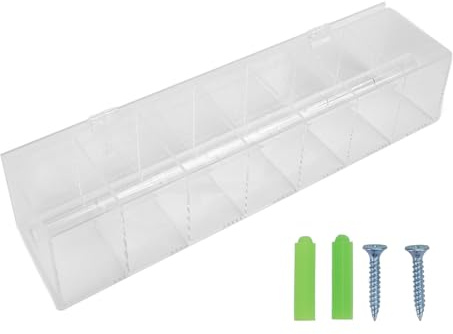 Label Dispenser Aufkleber Rollen halter klar Organizer 7 Fächer Staub beständige Wand montiert für Büro Küche zu Hause