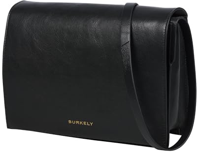Burkely Fine Florence Satchel Bag – Vegetabil Gegerbtes Leder – Damen Umhängetasche mit Klappe und Gold Details