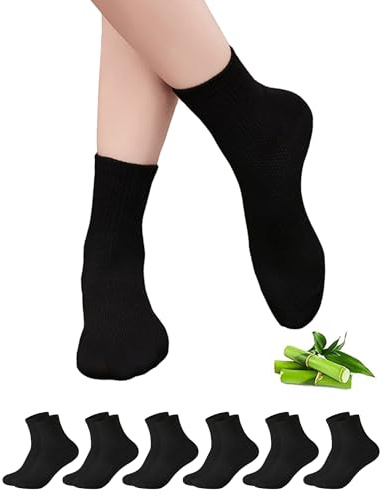 Briyat Chaussettes Courtes Unisexes Douces Respirantes Pour Baskets Lot 6 | 35-46 Socquettes Chaussettes Tennis Femme Homme Fibre De Bambou Bord Cotele Travail Voyage Chaussures Marche Maison Loisirs