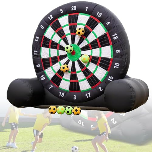 Ofyphth Aufblasbare Fußball-Dartscheibe (3/4/5 m), riesige aufblasbare Spiele, Outdoor-Fußballspiel, inkl. Gebläse & 8 Fußbällen, für Fußball-Dart-Spiele. B-5M