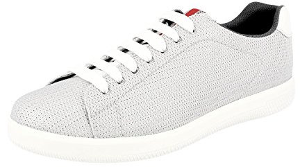 Prada Herren Silber Stoff Sneaker 4E2988 40 EU / 6 UK
