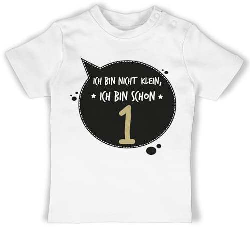 Baby T-Shirt Mädchen Jungen - 2. Geburtstag - Ich Bin Nicht klein, ich Bin Schon Zwei - 12/18 Monate - Weiß - geburtstagsbekleidung 2 Jahre Tshirt Shirt Junge Outfit zweiter t für zum Zahl