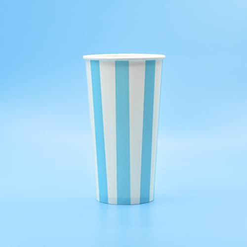Disposable Party Milkshake Birthday Cold Drink Paper Cups - 20oz - Pack of 200 - Blue