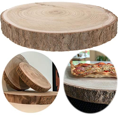 LS-LebenStil Rindenbrett Rindenscheibe Ø 29-34cm Rund Geschliffen Baumscheibe Holzbrett