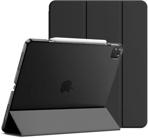 JETech Hülle für iPad Pro 12,9 Zoll (Modell 2020/2018), Kompatibel mit Pencil, Intelligent Abdeckung Schlafen/Wachen (Schwarz)