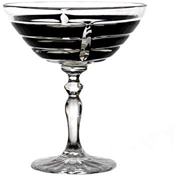 CRISTALICA Likörglas Likörschale Schnapsglas Handgeschliffen Schwarz Kristall Glas 45 ml