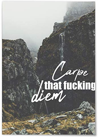 JUNIWORDS Poster, Carpe that fucking diem, Wähle eine Größe, 30 x 40 cm, Rahmen optional