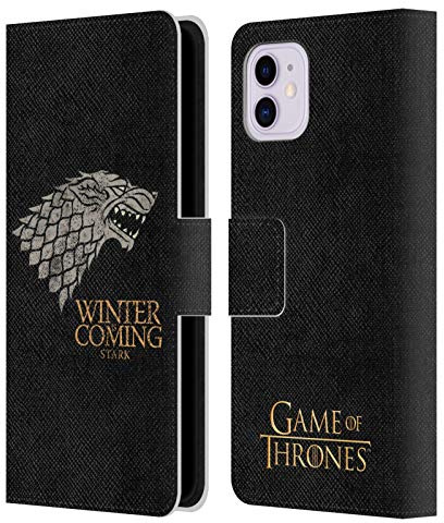 Head Case Designs Officially Licensed HBO Game of Thrones Stark House Mottos Leather Wallet Case Compatible With Apple iPhone 11