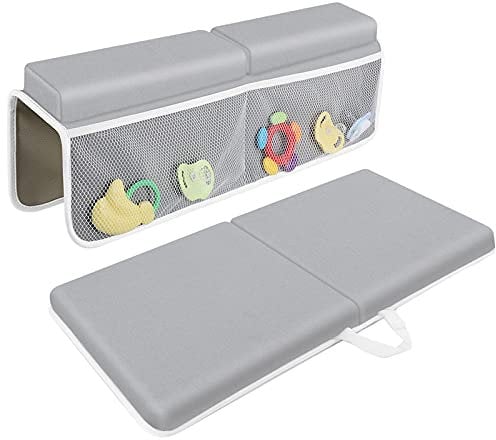 Baby Bath Kneeler with Elbow Rest Pad Set, JJGoo 1.5 inch Thick Kneeling Pad Mat for Baby Bathtub, Bath Kneeler Padded Cus.