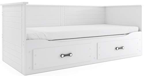Interbeds Tagesbett Funktionsbett Hermes weiß & grau mit Lattenrost und Matratzen (weiß)