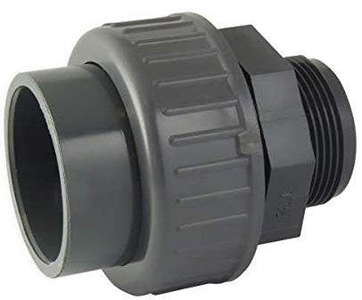 Union 3 pièces mixte PVC pression femelle 20 mm, mâle 15x21