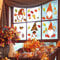 WandSticker4U®- wiederverwendbare Fensterbilder 8x süße WICHTEL + bunte BLÄTTER selbstklebend I Fenstersticker Fensterbilder Wichtel Frühling Kinder Schlafzimmer Küche GROß