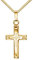 JEVELION 585 Goldkreuz Kreuz-Anhänger Jesus Christus für Damen, Herren und Kinder als Kettenanhänger 585 Gold 14 Karat / 14K Mit Panzerkette 40 cm