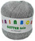 Glitzergarn Rainbow Glitter fein - feines metallisiertes Häkel- und Strickgarn auf 25 Gramm Knäuel (Silber)