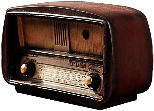 Vintage Radio Ornament Radio Model Figures Resin Radio Table Decoration for Home Office Decoration Desktop Ornament - Brown