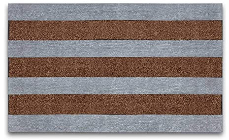 Floordirekt Türmatte Elbe | Schmutzfangmatte | Schuhabstreifer | Strapazierfähig & pflegeleicht | Rutschhemmende Rückseite (46 x 76 cm, Braun/Anthrazit)