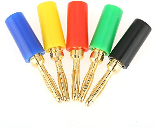 Banana Plugs20 Pcs/set 2mm Mixed Colors Jack Test Probes Connector for Amplifierfor Speaker Wire, Wall Plate, Home Theater, Audio/Video Receiver and Sound Systems
