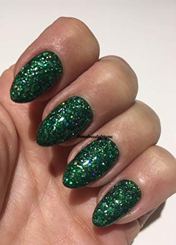 Bluesky Gel Polish GLITTER DIAMOND RANGE BLZ CHOOSE YOUR COLOR GLITTER GEL UV LED Soak Off 10ml (BLZ 23 Fir Green Glitter)